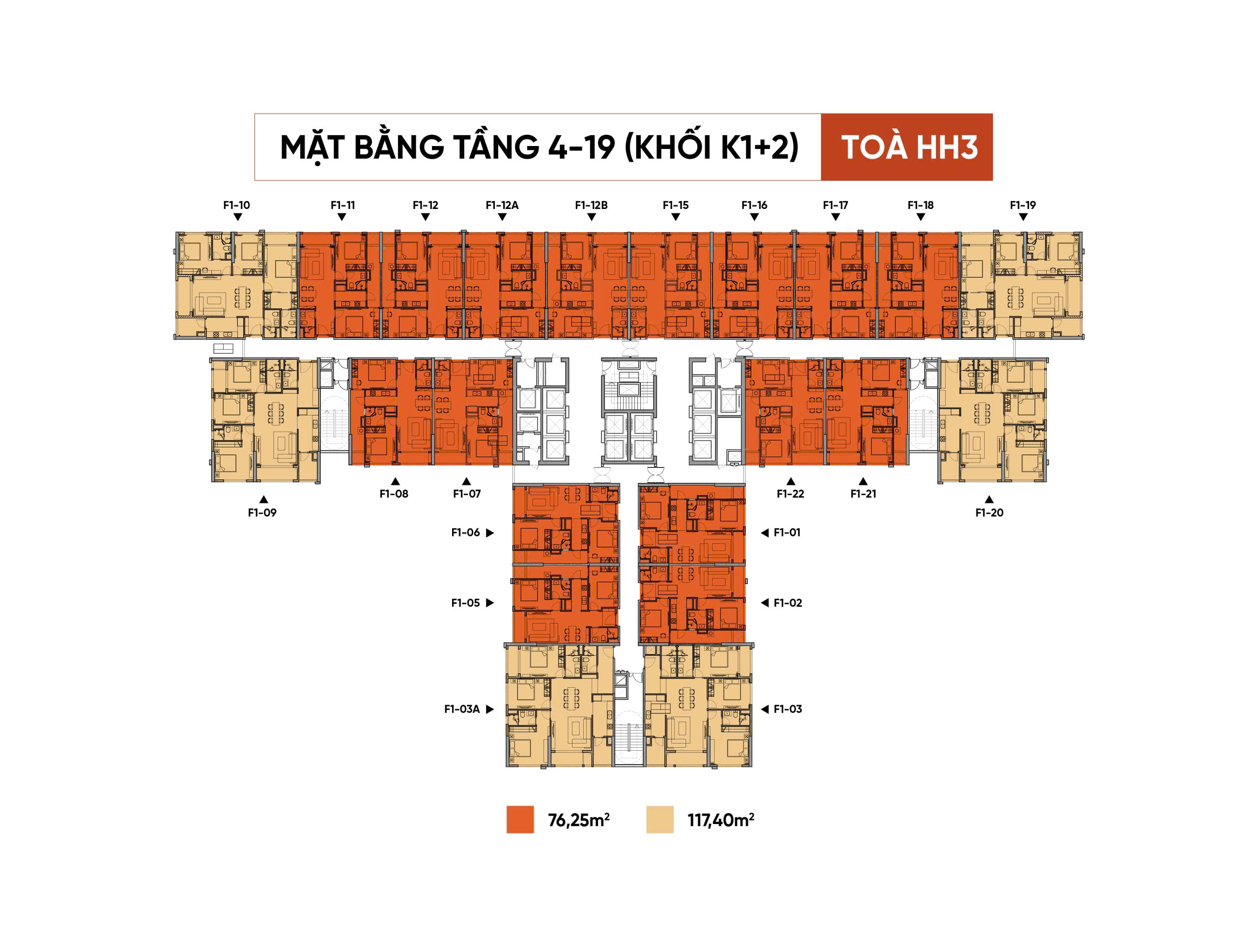 Mặt bằng tầng 4-19