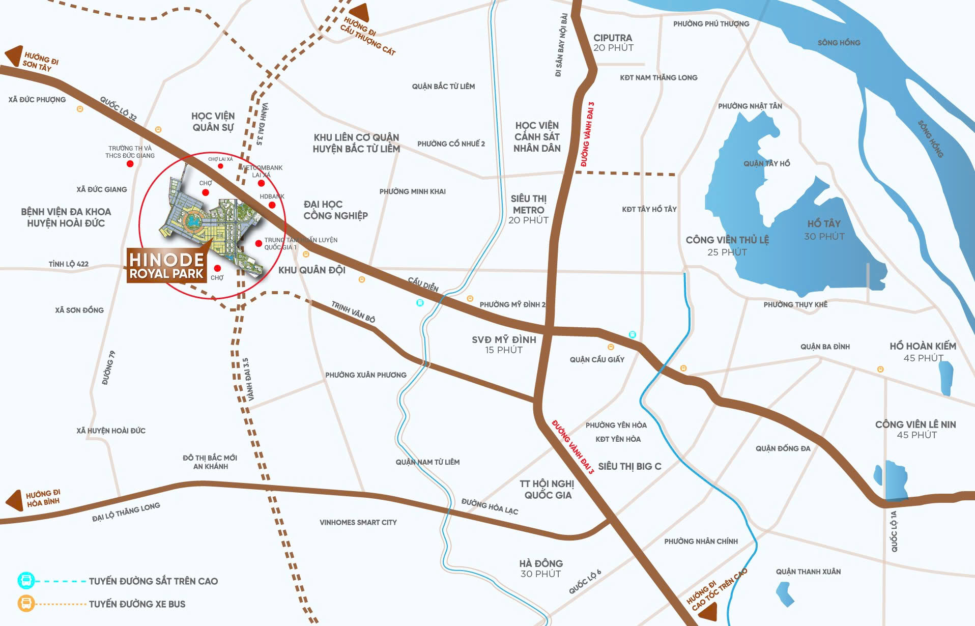 Bản đồ vị trí The Flame Vine HH3 khu vực Vành đai 3.5 Hoài Đức Hà Nội